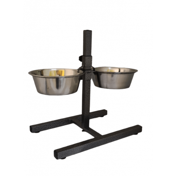 Comedouro Duplo inox com pés 1,6L