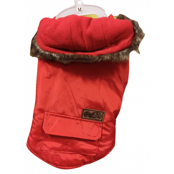 Roupa Animal - Kispo com capuz de pêlo S - Vermelho