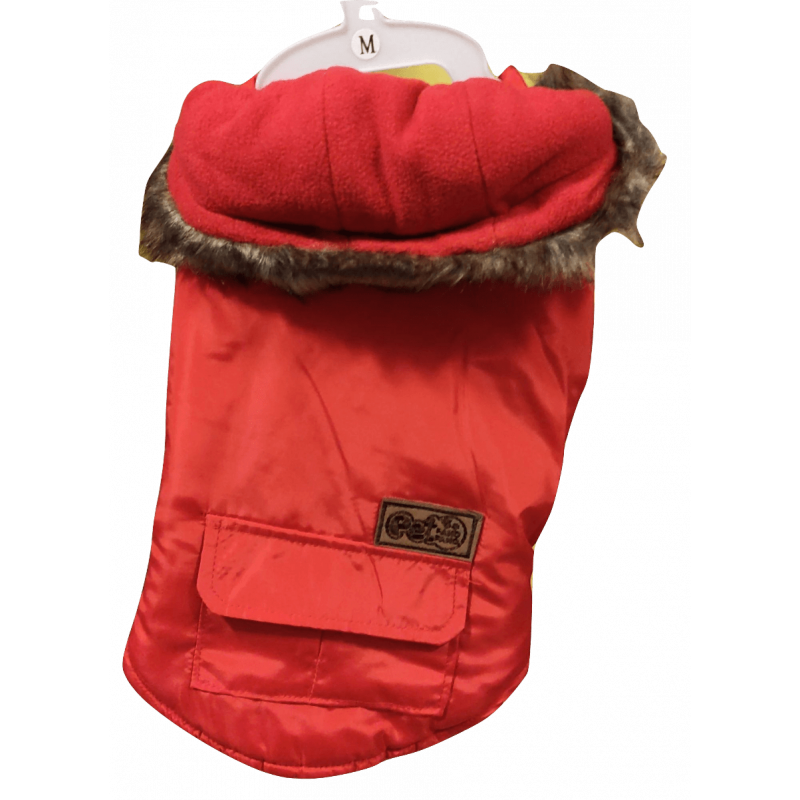 Roupa Animal - Kispo com capuz de pêlo S - Vermelho