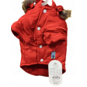 Roupa Animal - Kispo com capuz de pêlo S - Vermelho