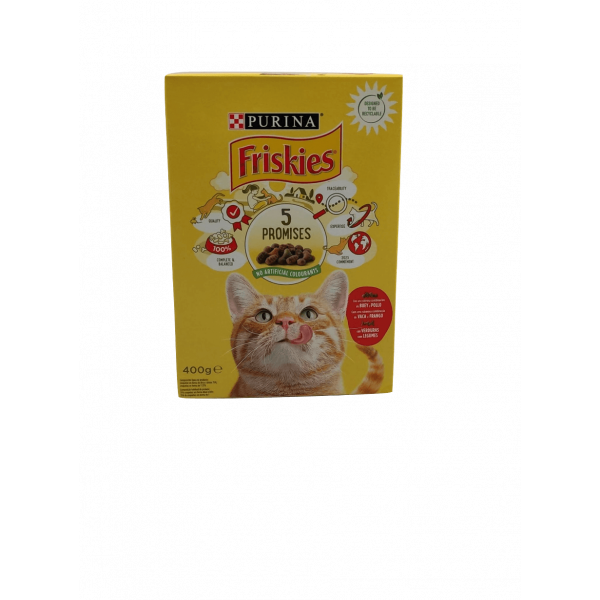 Alimento para gato - Friskies croquetes 400gr - Vaca e Frango