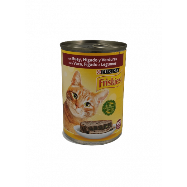 Alimento para gato em lata Friskies - Vaca, Fígado e Legumes