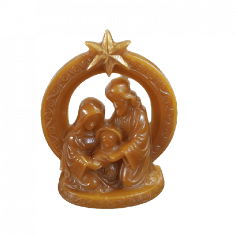 Figura de Cera Natural de Abelha – Sagrada Família com Arco Figura de Cera Natural de Abelha – Sagrada Família com Arco