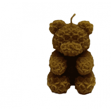 Vela de Cera Natural de Abelha - Urso Flores