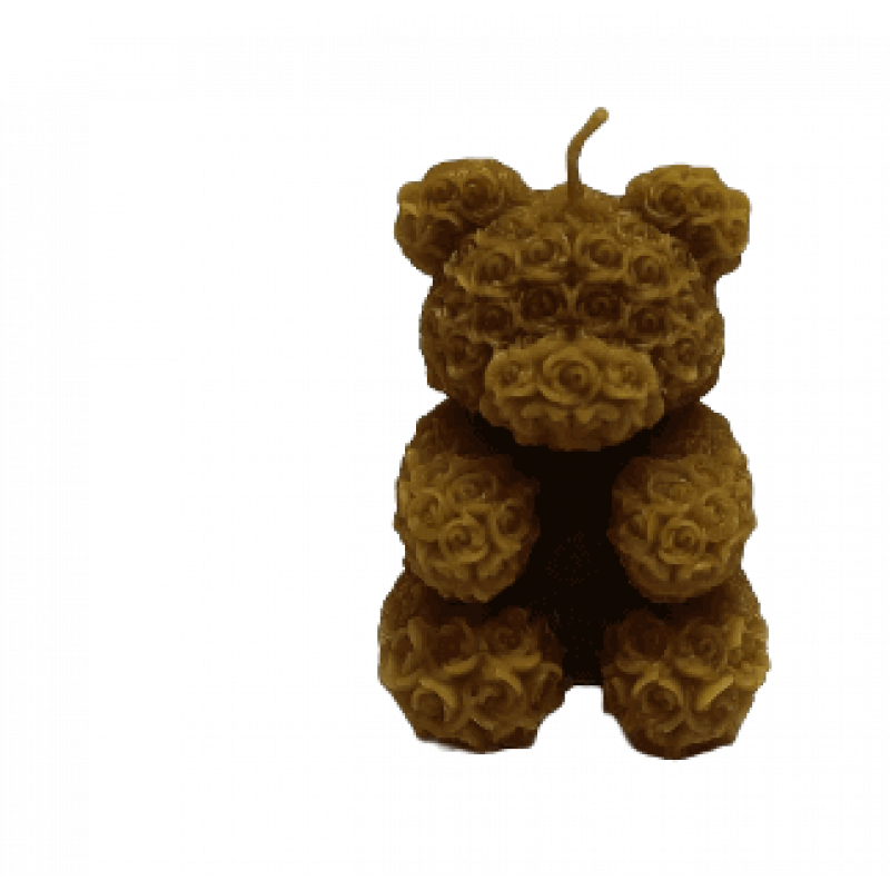 Vela de Cera Natural de Abelha - Urso Flores