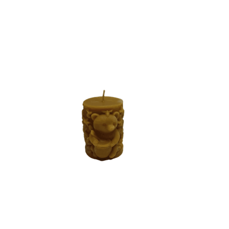 Vela de Cera Natural de Abelha com Urso