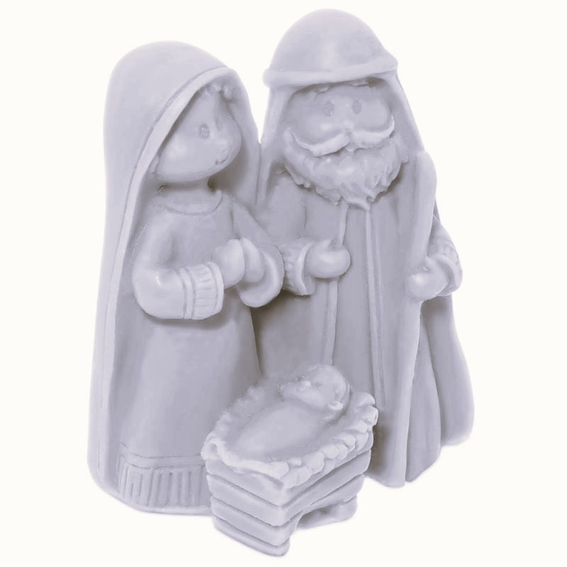 Molde para vela natal São José, Virgem e menino