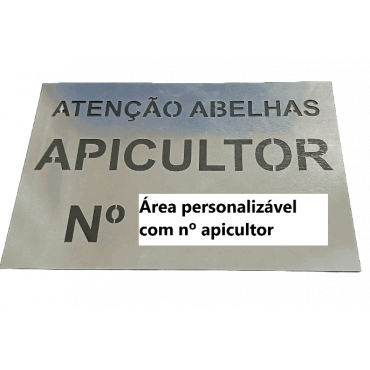 Placa de Apiário em Metal para Pintar