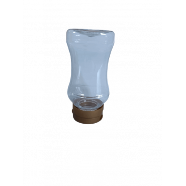 Frasco doseador em plástico PET para mel com sistema anti-gota 300 ML