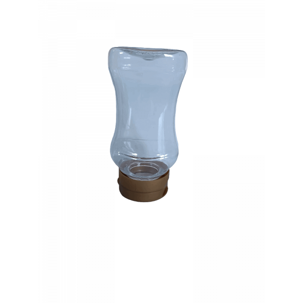 Frasco doseador em plástico PET para mel com sistema anti-gota 300 ML