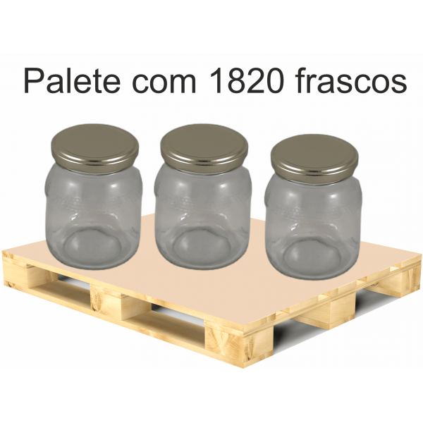 Frasco de 500 gr favo com tampa dourada em palete de 1820 frascos (0.363 + IVA por frasco)