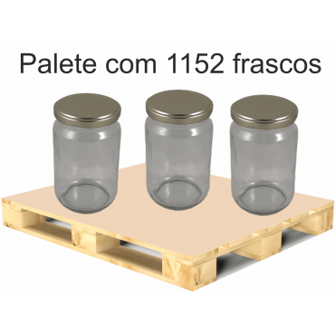 Frasco de 500 gr liso com tampa dourada em palete de 1152 frascos (0.39 € + IVA por frasco) 