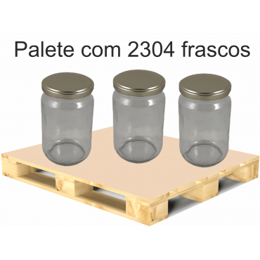 Frasco de 500 gr liso com tampa dourada em palete de 2304 frascos (0.34 € + IVA por frasco) 