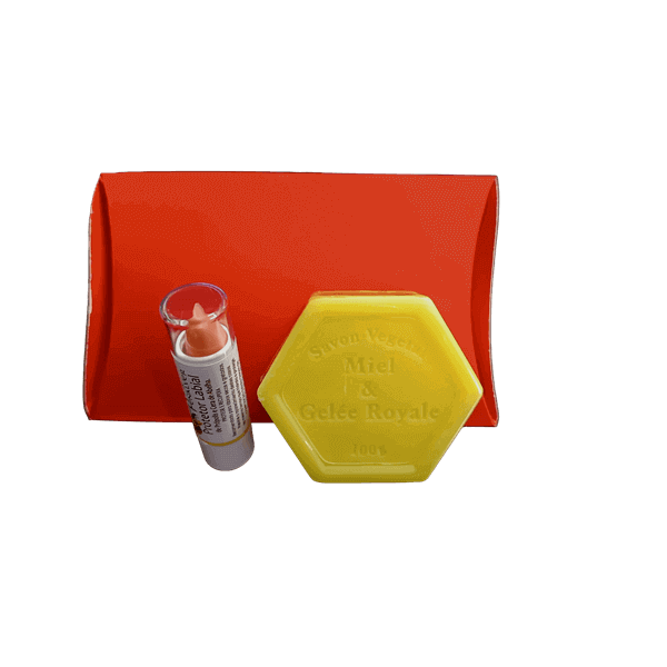 Caixinha presente com sabonete mel e batom Caixinha presente com sabonete mel e batom