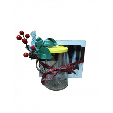 Colheres de Chocolate e Caneca de Vidro