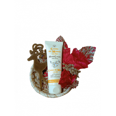 Cesta Creme de Mãos com Mel e Rena em Cera de Abelha