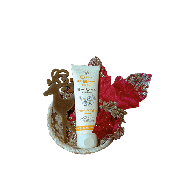 Cesta Creme de Mãos com Mel e Rena em Cera de Abelha