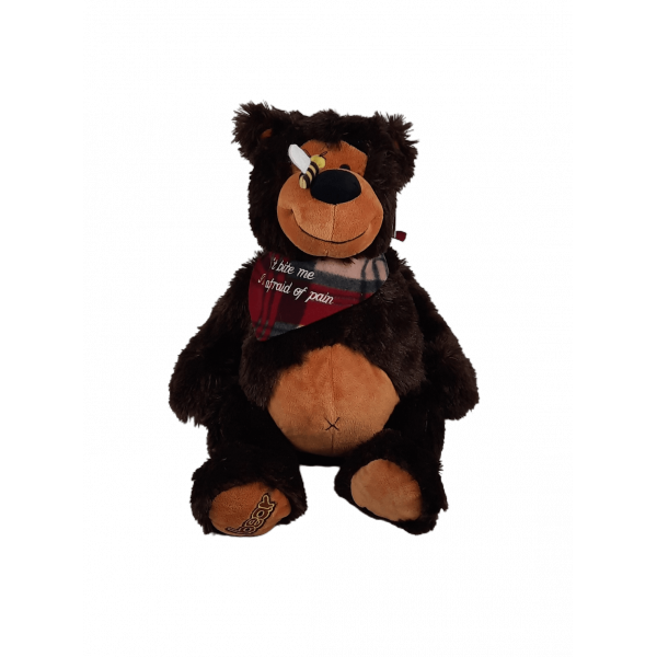 Peluche urso com abelha no nariz 40 cm