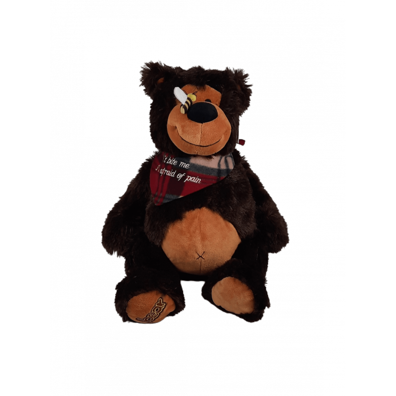 Peluche urso com abelha no nariz 40 cm