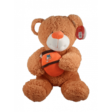 Peluche urso grande com pote mel