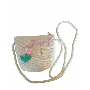 Bolsa a tira colo com Flor e Abelha